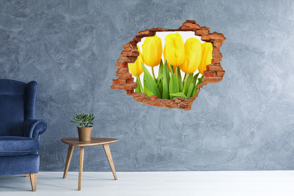 Hole in the wall decal Tulip flowers in a hole in the wall