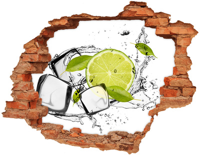 Hole wall sticker A refreshing cocktail with lime