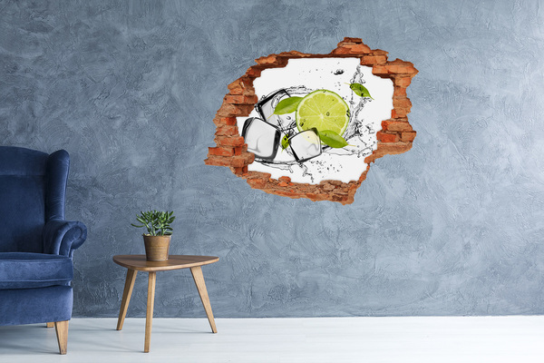 Hole wall sticker A refreshing cocktail with lime
