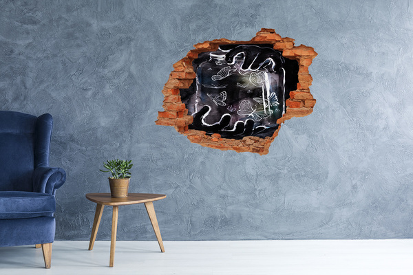 Hole in the wall sticker Butterflies in a magical space