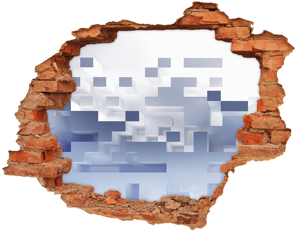Hole in the wall decal Abstract space in blue shades