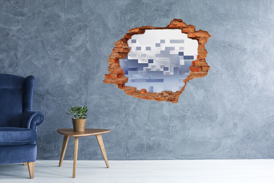 Hole in the wall decal Abstract space in blue shades