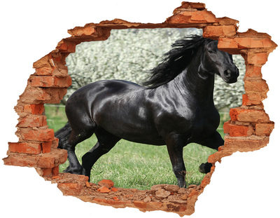 3D wall hole A horse galloping through a wall
