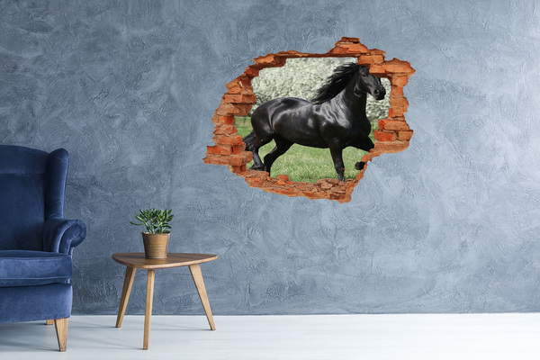 3D wall hole A horse galloping through a wall