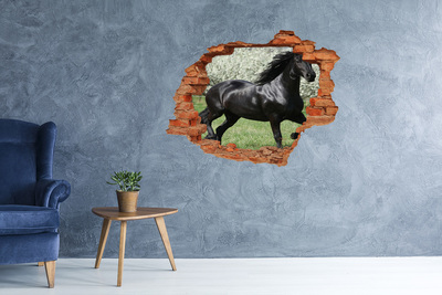 3D wall hole A horse galloping through a wall