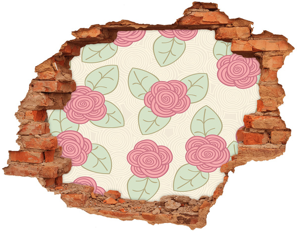 Hole wall sticker Floral pattern on the wall