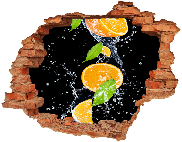 3D wall hole A refreshing citrus stream
