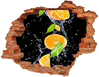 3D wall hole Oranges and water