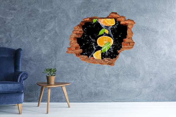 3D wall hole Oranges and water