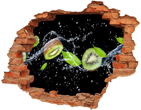 Hole wall sticker Kiwi and water