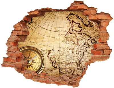 Hole wall sticker Old map of America