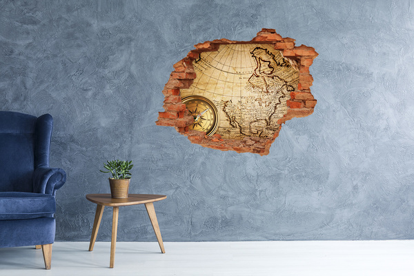 Hole wall sticker Old map of America