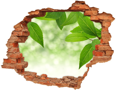 Hole wall sticker Green leaves