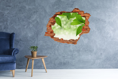 Hole wall sticker Green leaves