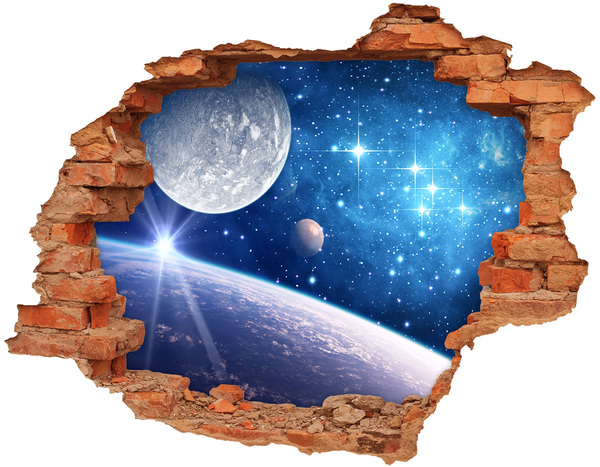 Hole in the wall sticker Moon