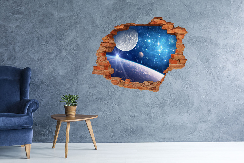 Hole in the wall sticker Moon