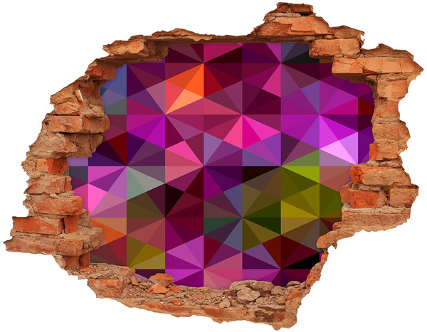 3D wall hole wallpaper Colorful Stained Glass in the Hole in the Wall