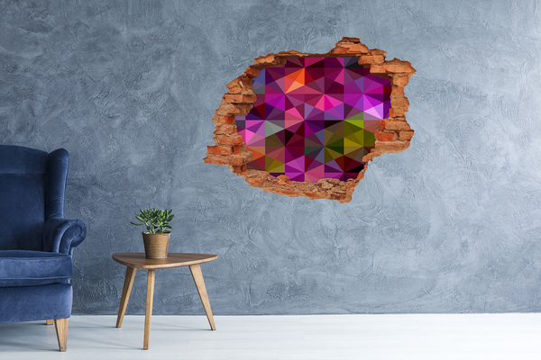 3D wall hole wallpaper Colorful Stained Glass in the Hole in the Wall