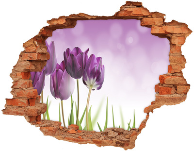 Hole wall sticker Flowers in a hole in the wall