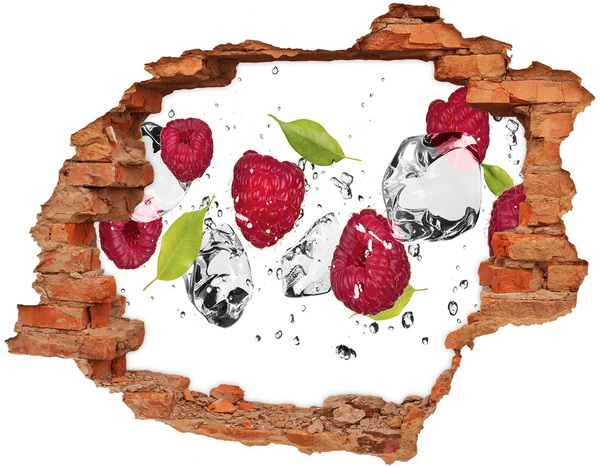 Hole in the wall decal Raspberry and water