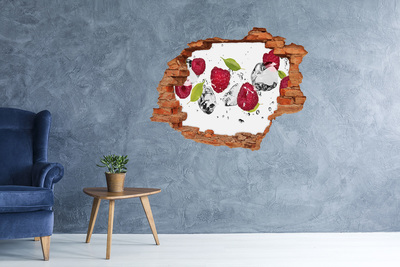 Hole in the wall decal Raspberry and water