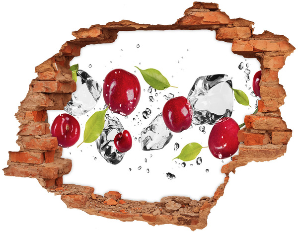 Hole in the wall sticker Cherries and water