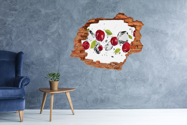 Hole in the wall sticker Cherries and water