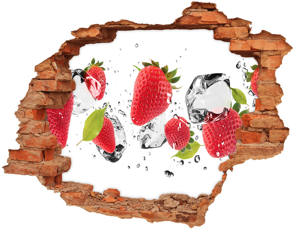 Hole in the wall decal Strawberries and water