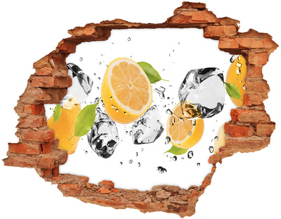 Hole in the wall sticker Citrus explosion in water