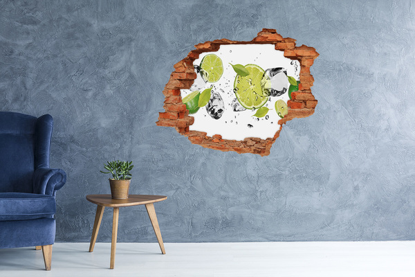 Hole in the wall decal Lime and water