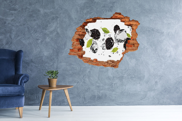 Hole in the wall decal Cherries and water