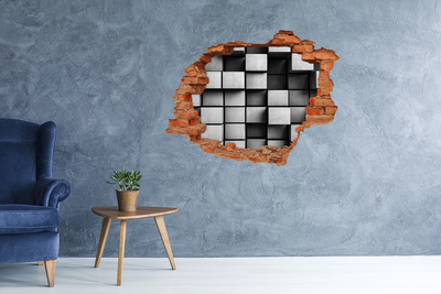 Hole in the wall decal Broken wall with concrete blocks