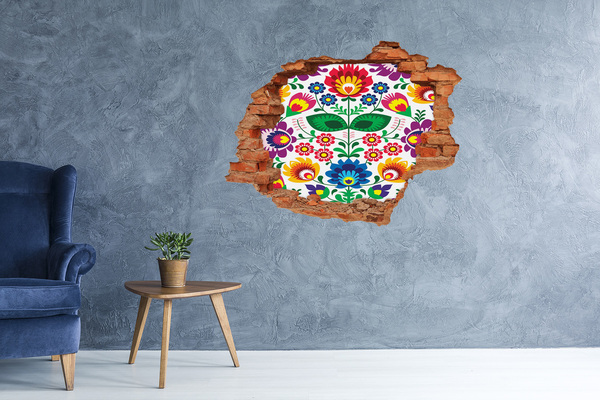 Hole in the wall sticker Ethnic pattern