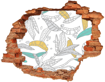 Hole in the wall decal Colorful leaves