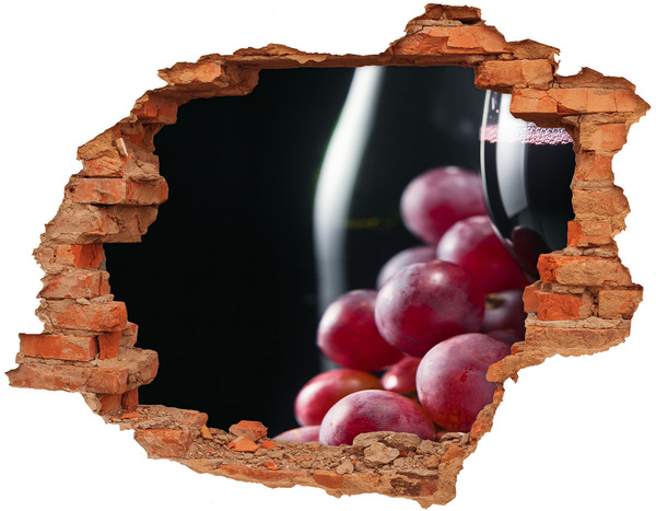 Hole in the wall decal Grapes and wine