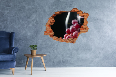 Hole in the wall decal Grapes and wine