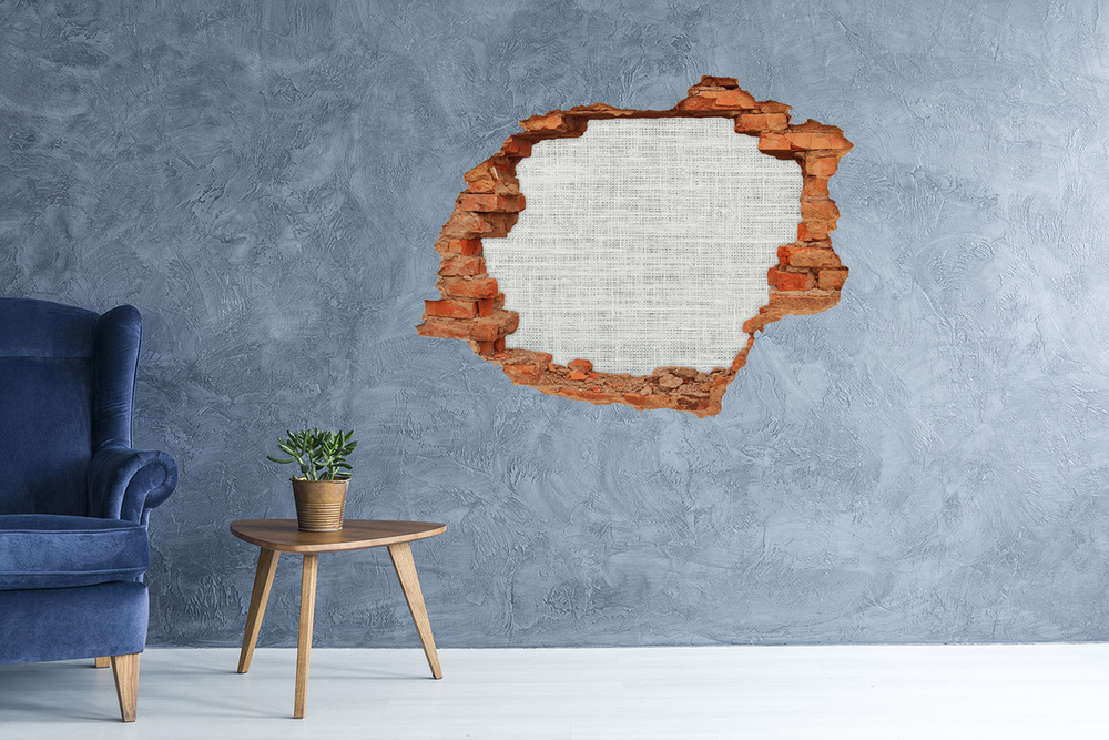 Hole wall sticker Linen white canvas