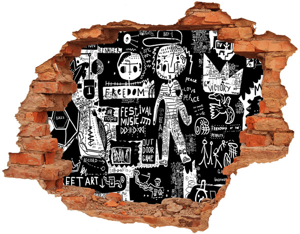 Hole in the wall sticker Graffiti