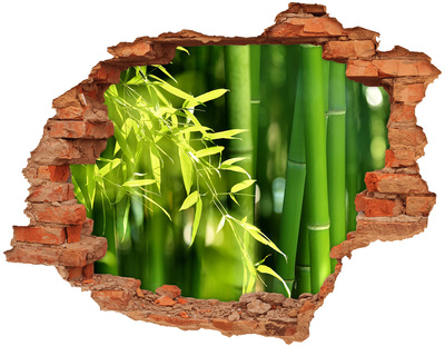 Hole wall sticker Green bamboo forest