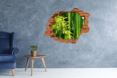 Hole wall sticker Green bamboo forest