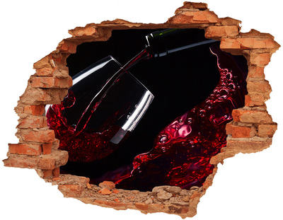 3D wall hole wallpaper Red wine