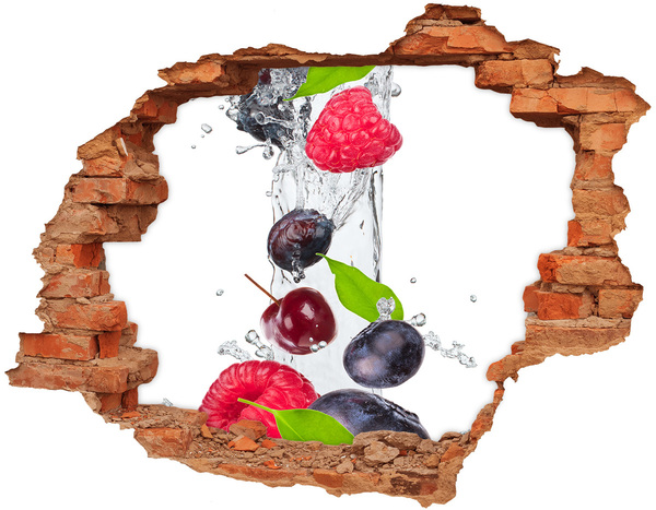 Hole in the wall sticker Fruit waterfall in concrete