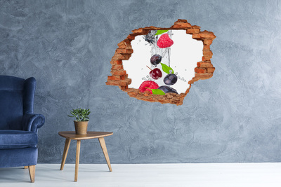 Hole in the wall sticker Fruit waterfall in concrete