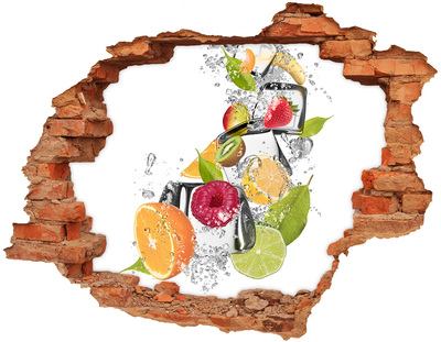 Hole in the wall sticker Fruit cocktail on ice