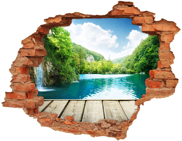 Hole in the wall decal Waterfall in the forest