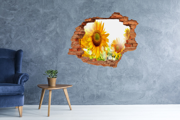 Hole in the wall sticker Sunflowers