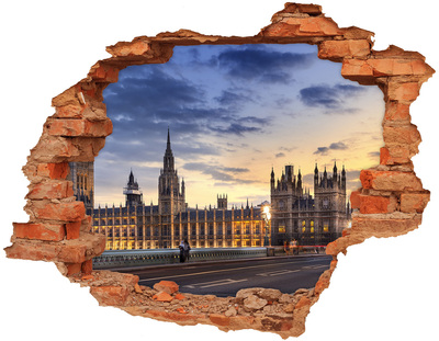 Hole in the wall decal Sunset over London