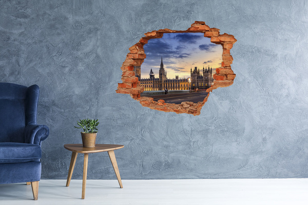 Hole in the wall decal Sunset over London