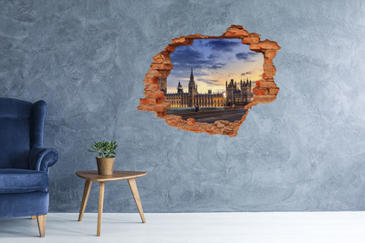 Hole in the wall decal Sunset over London