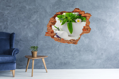 Hole in the wall sticker Mortar and herbs